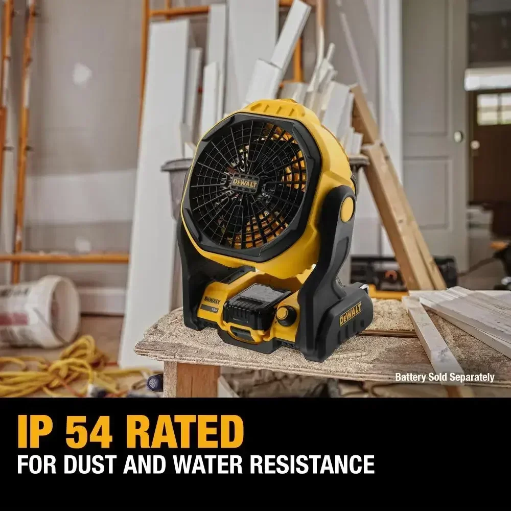 DEWALT DCE512 Portable Jobsite Fan Bare Tool 20V MAX Lithium Power Tool Outdoor Cordless Camping Fan DCE512B