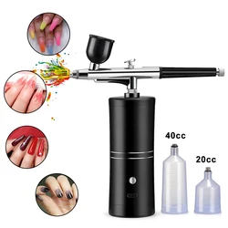 Airbrush Nail Art Paint Spray with Compressor Decoration Cake Portable Nails Coloring Air Brush Gun Mist Sprayer Rechargeable