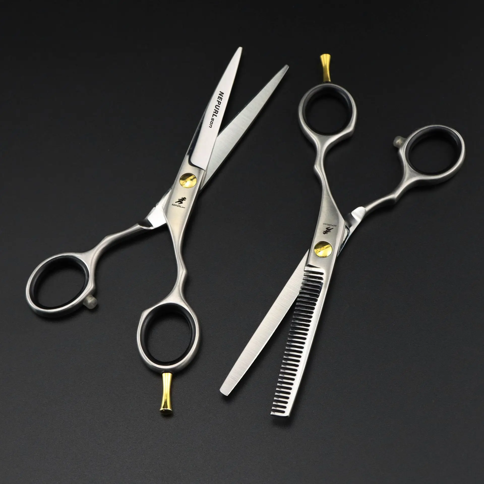 6.0-inch matte finish hair scissors - thick and thin blades for hair cutting tools