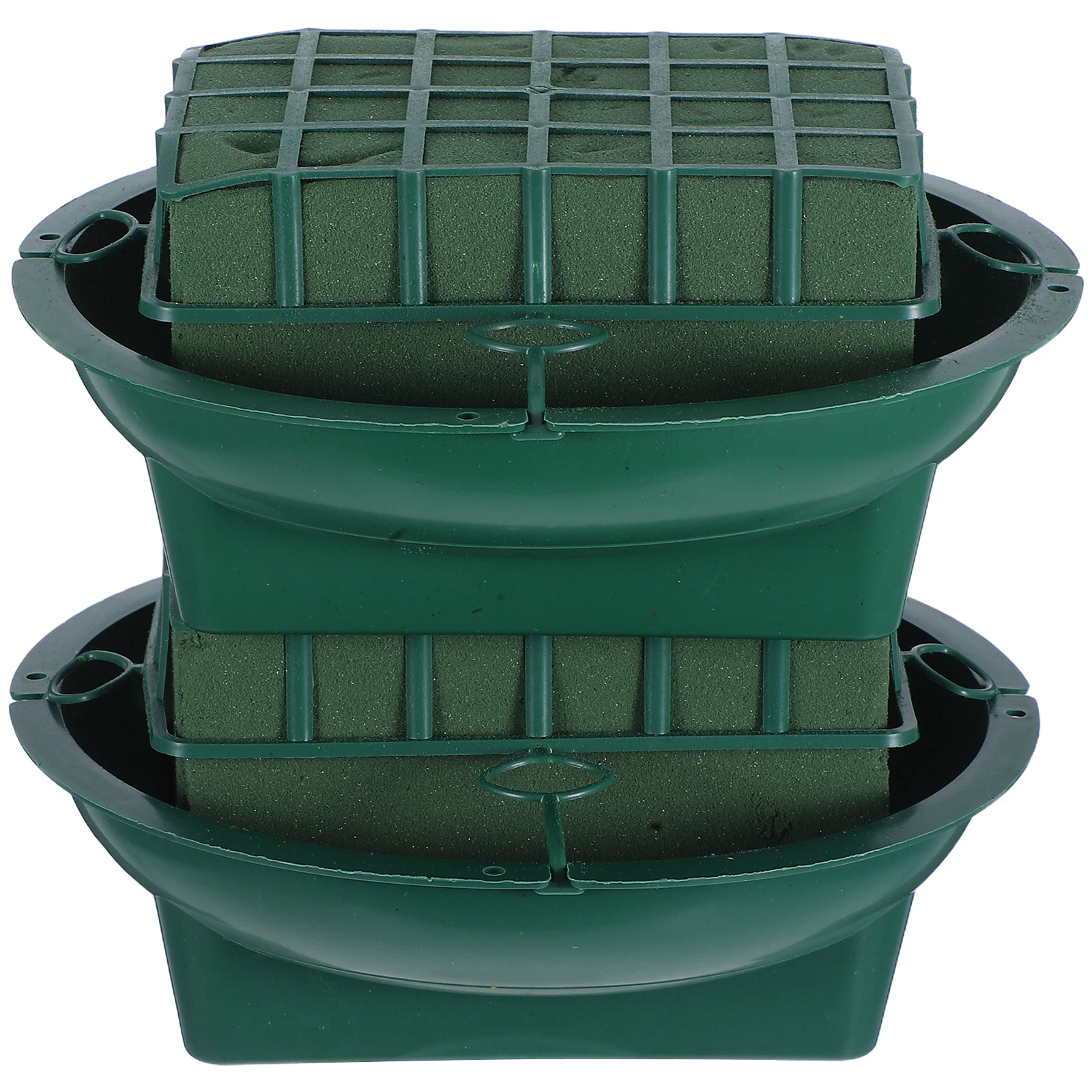 

2Pcs Green Floral Foam Bowls Plastic Flowerpot Trays for Flower Arrangements Centerpieces Wedding Party Festival Decorative