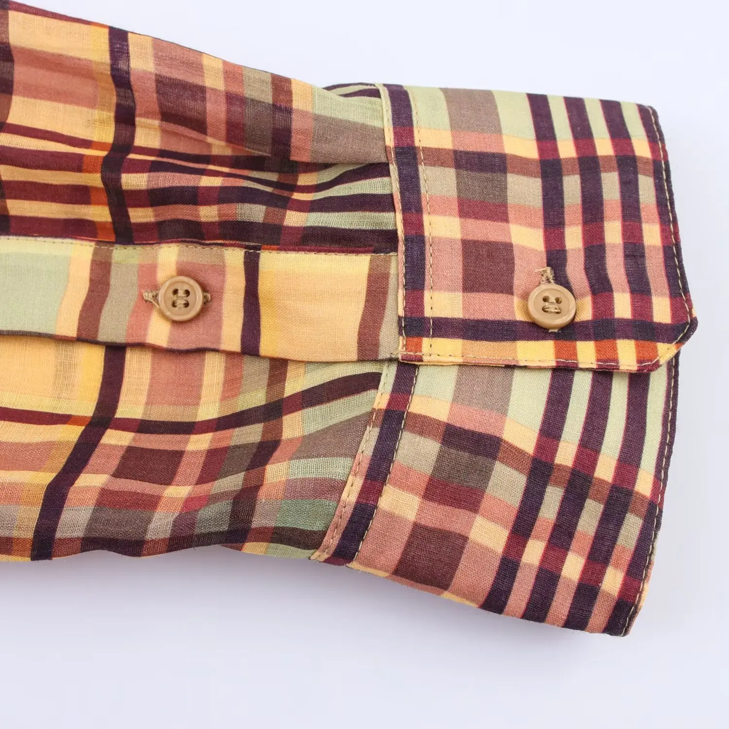 PB&ZA2025 camicia a quadri in lino a maniche lunghe con risvolto allentato casual autunno nuova tasca singola da donna