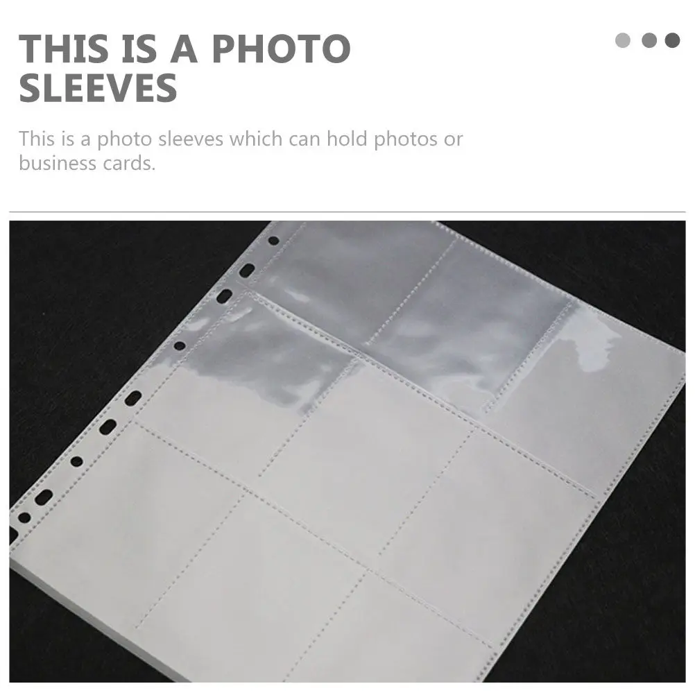 50Sheets Card Holder Photo Sleeves Clear Plastic Protector Page for Photo Album Binder Pocket Refill Supply Binder Pockets