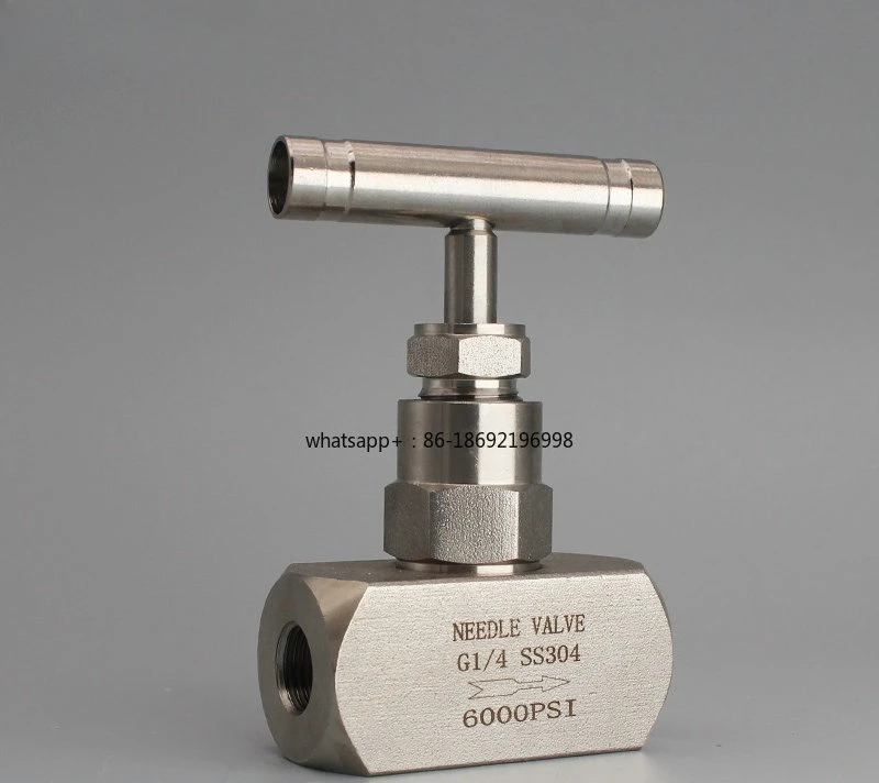 304 Stainless Steel High Pressure Needle Valve 4 Points 316L High Temperature Inner Wire Straight Through Needle Cut-off Doo