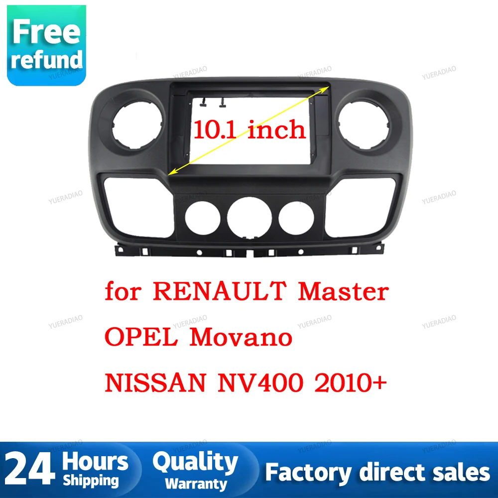 

10.1 inch Car Fascia Radio Panel for RENAULT Master, OPEL Movano, NISSAN NV400 2010+ Dash Kit Facia Trim Plate Adapter Console