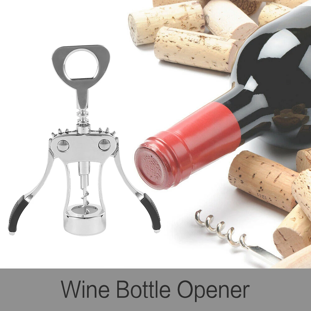 

Wine Bottle Opener Stainless Steel Beer Bottle Opener Sturdy Wine Opener Manual Wing Corkscrew Elegant Wine Bottle Opener Tool