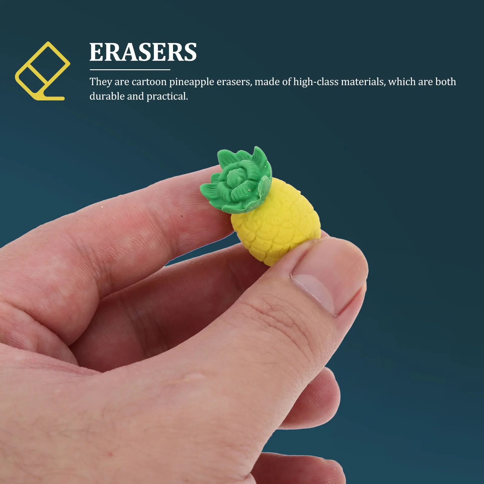

30Pcs Pineapple Shaped Erasers Bright Colors Adorable Kids Erasers School Stationery Supplies Student Prize Gifts