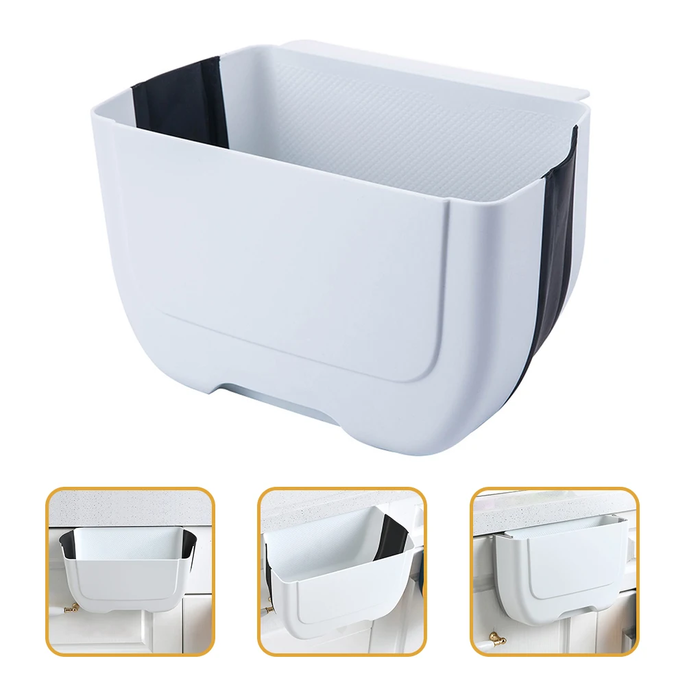 

Folding Trash Small Bin Lid Hanging Waste Kitchen Garbage Container Basket Kitchen Garbage Container Plastic Foldable