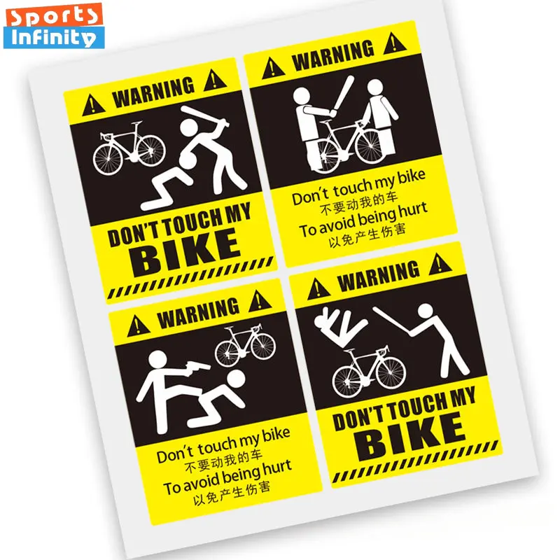 Funny Warning Anime Sticker DON’T TOUCH MY BIKE Mountain Road Bike Decorative Stickers Decal for MTB Electric Bicycle Motorcycle