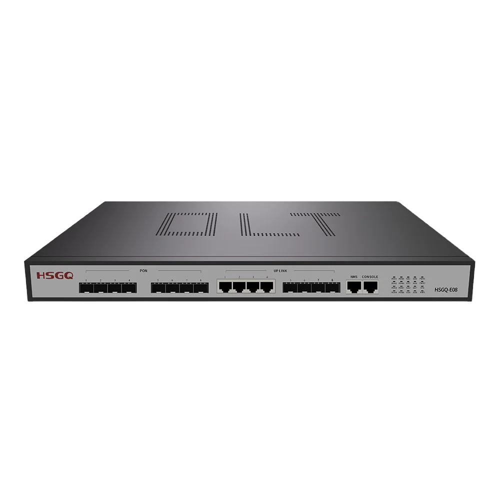HSGQ-E08 EPON OLT 8 PON 1.25G 10G Port SFP Slot 1000 Base PX20+ PX20++ PX20+++ Power Supply AC Epon/Gpon Equipment