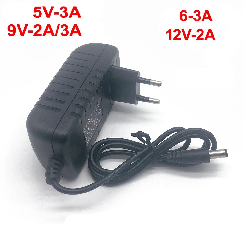 1 pcs 100-240V AC to DC Power Adapter for Charger 3V 4.5V 5V 6V 7.5V 9V 12V 0.5A 1A 2A 3A EU US plug 5.5 mm x 2.1 mm