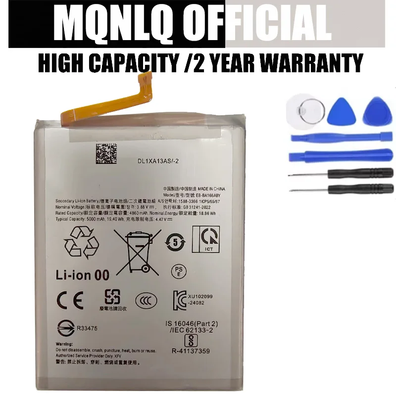 

Новый аккумулятор на 2025 год, 5000 мАч, 19,4 Втч, EB-BA166ABY, аккумулятор для Galaxy A16 5G SM-A166E, аккумуляторы + инструменты