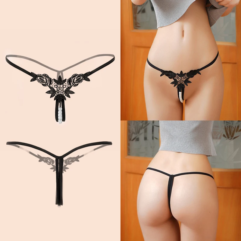 Sexy Seamless Pearl Underwear For Women, Lace Printed Thong, Transparent Design Underwear For Honeymoon, Hot, New, Uniform Size