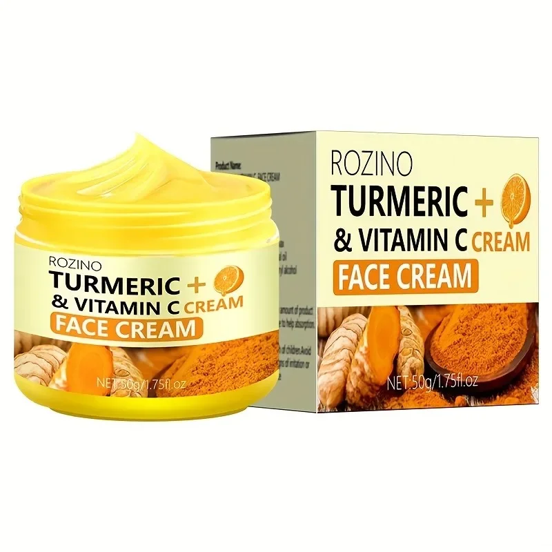 

Turmeric VC Face Cream Deeply Moisturizes and Desalinates Skin Leaving Skin Fresh Non Greasy Smooth Firm Soft Elastic Energetic