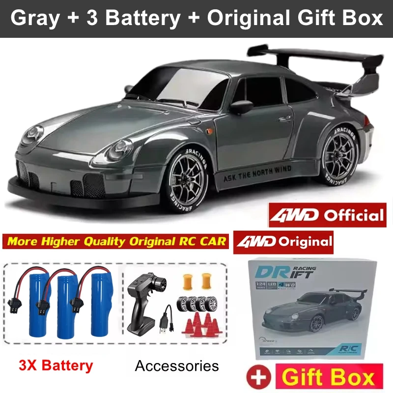 Nieuwe 4WD Afstandsbediening Drift Auto Full Size 1:24 Mini Afstandsbediening Racewagen Model 2.4G Radio Hoge snelheid RC Auto Jongen Speelgoed Cadeau