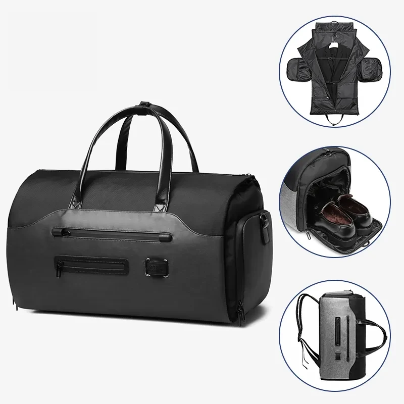 Multifunction Men Suit Storage Foldable Travel Bag Large Capacity Luggage Handbag Male Waterproof Travel Duffel Bag Shoes Pocket