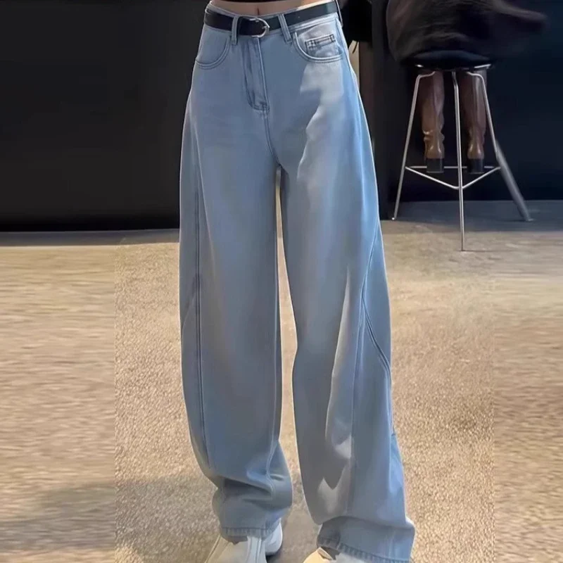 Women Spring  Autumn Slim Fit Banana Scythe Curved Knife Jeans Women's New Large Size Plus Size Loose Slim Straight Leg Pants
