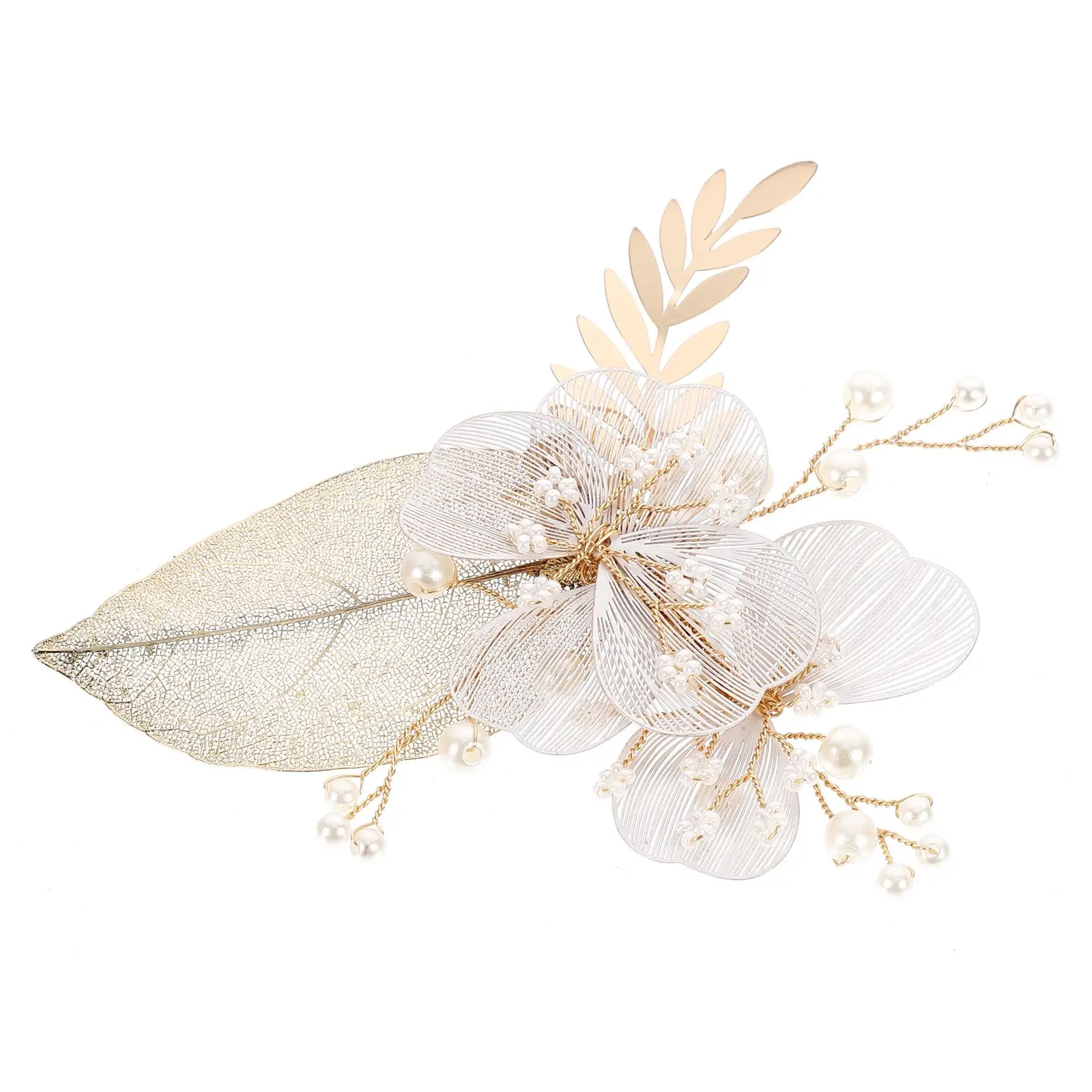 

Petal Hair Clip Pearl Barrette Hairpin Bridal Hair Accessory Wedding Styling Clean Bangs Flower Charm Glossy