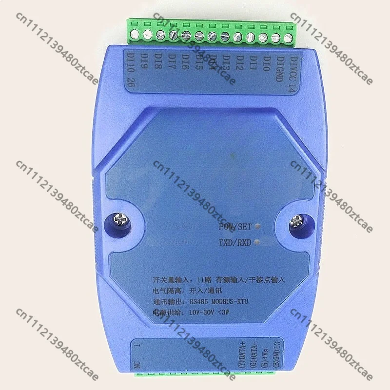 11 Channel Isolated Switch Input Collector Modbus RTU RS485 Industrial Data Acquisition Module
