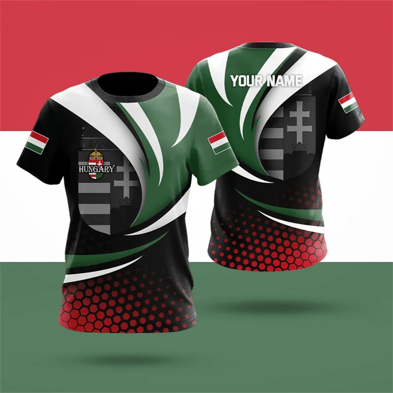 Hungary National T-Shirt Men Women Coat Of Arms Graphic Tee 3D Printing Football Team Uniforms Summer Outdoor Sports Streetwear
