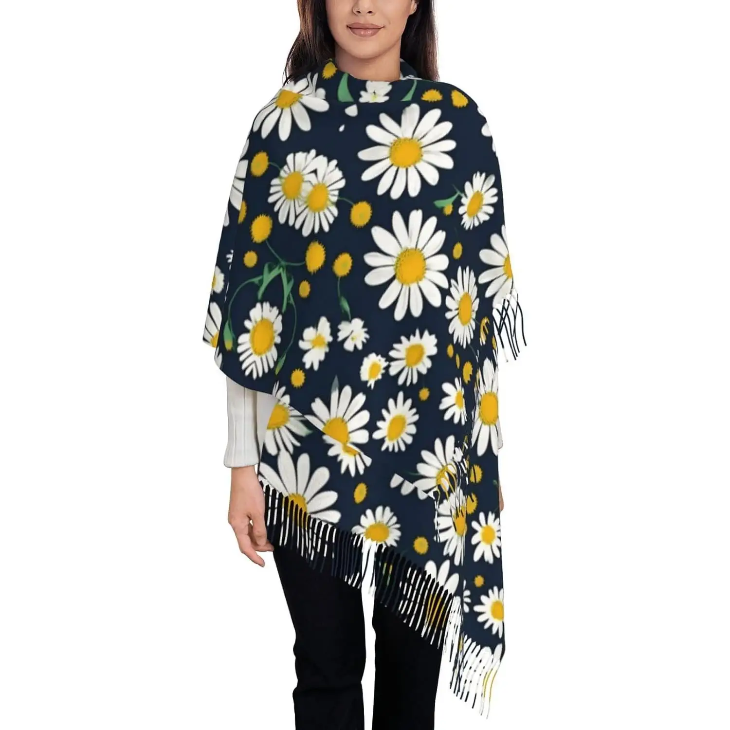 

Print Tassel Scarf Oversized Thick Scarf Soft Scarves Ideal Fall Winter Scarf Shawl For Gift Women Spring Fall Winter