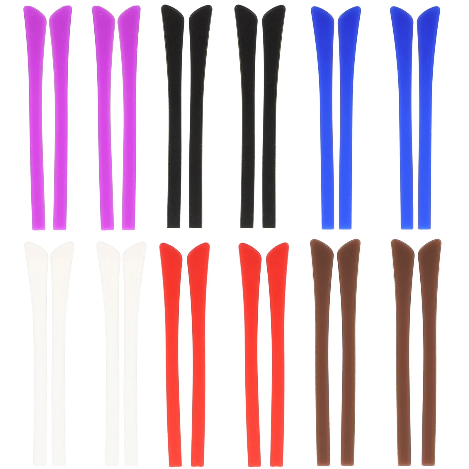 

12Pairs Silicone Glasses Ear Leg Sleeves Anti Slip Eyeglass Temple Tips Ear Cushions Holder Eyeglass End Tips Silicone