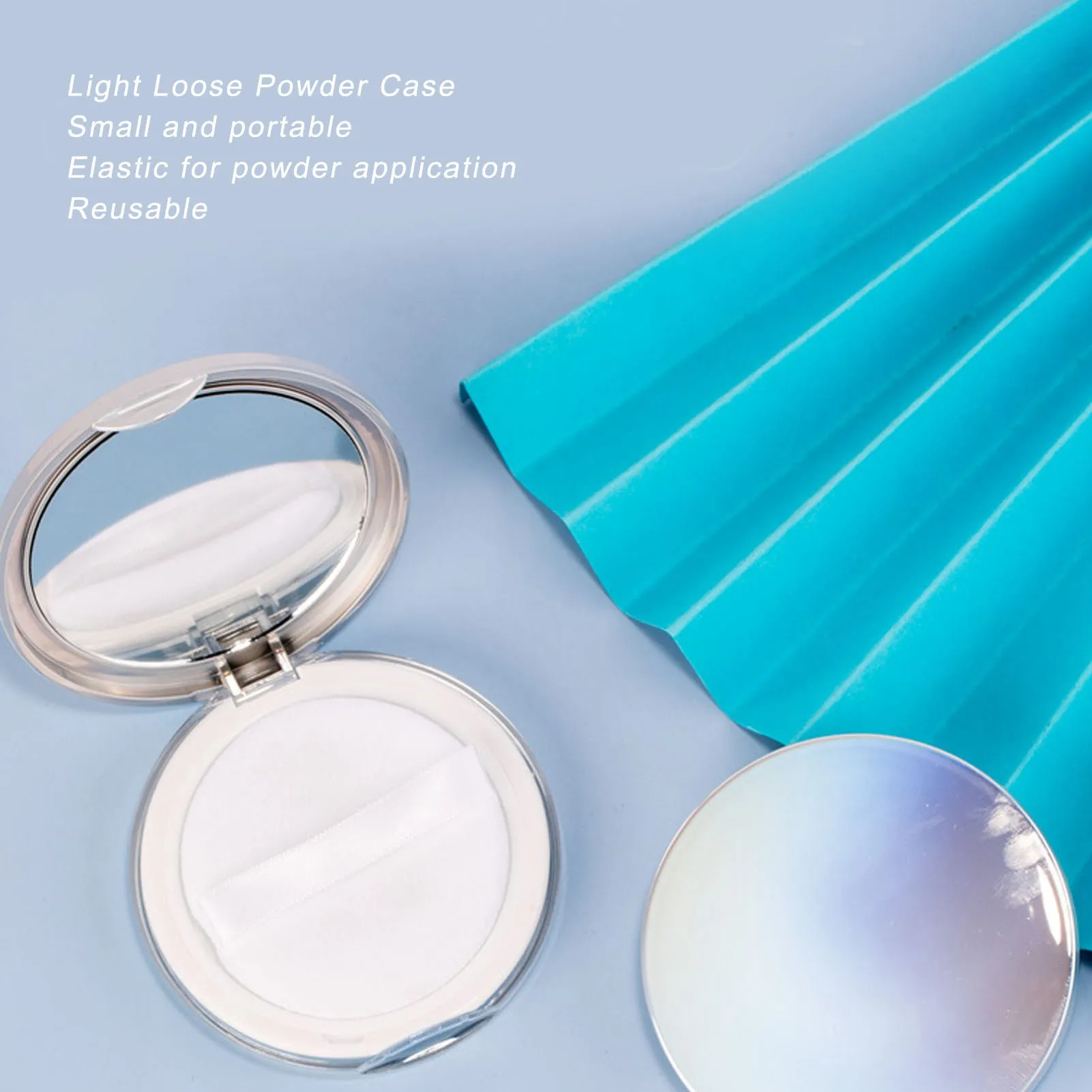 Loose Powder Case 3g Empty Refillable Loose Powder Box Portable Makeup Setting Powder Blush Case Container with Powder Puff