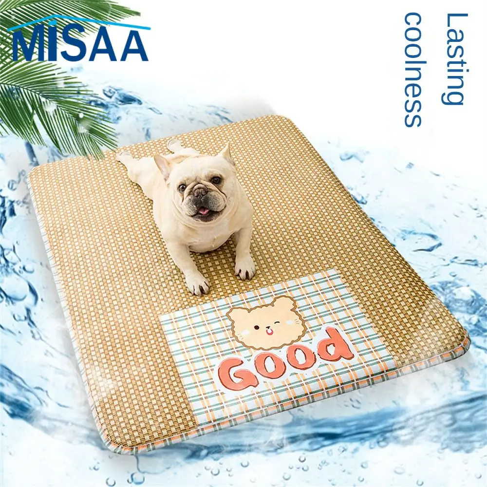 Pet Sleeping Pad Comfortable Breathable Moisture-proof Wear-resistan Pet Supplies Pet Cooling Mat Bamboo Fiber Summer Cooling