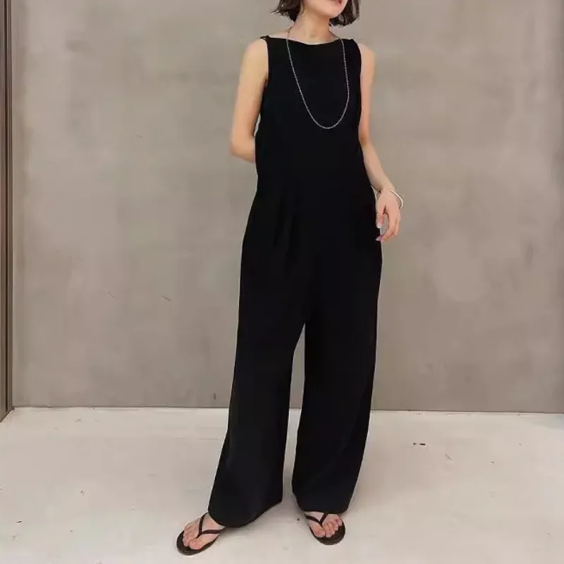 Lente Zomer Kleding Japan Sexy Rugloze Rompertjes Buiten Zonwering Jumpsuits Losse Wijde Pijpen Broek Vakantie Onsie Vrouwen