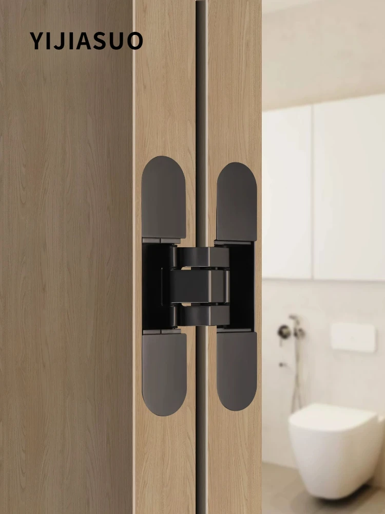 3D Adjustable Concealed Door Hinge, Inward & Outward 180° Opening, Hidden Door Hinge for Wooden Door, Secret Door Cross Hinge