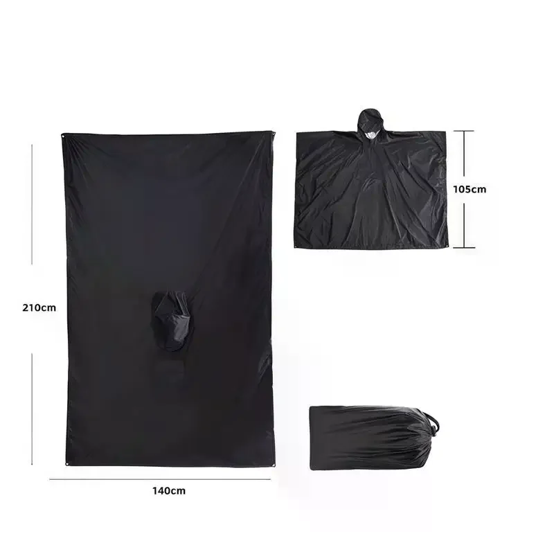 معطف المطر السفر معطف واق من المطر مقاوم للماء معطف واقي من المطر مقنعين الشمس المأوى للتخييم في الهواء الطلق التنزه الصيد ركوب الدراجات تسلق #5