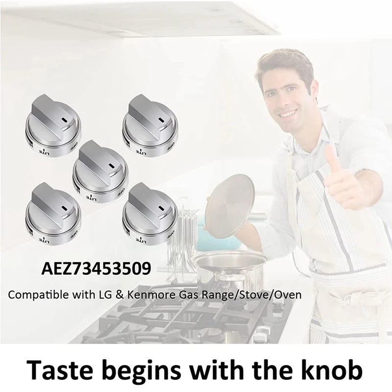 ABVG-5PCS AEZ73453509 Stove Knobs Burner Control Knobs For Gas Stove/Oven/Range Knobs Replace For AEZ72909008,AP5669773