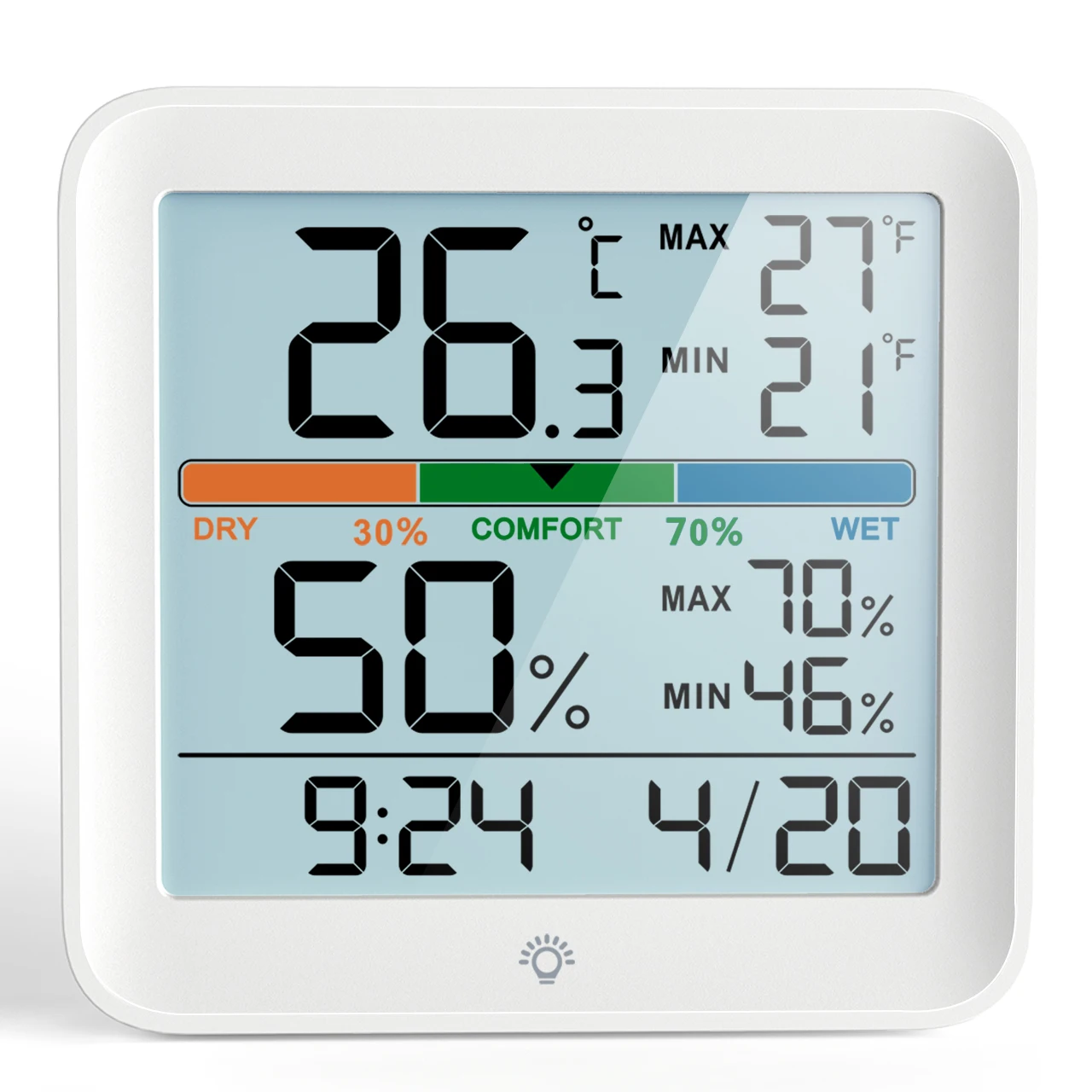 LCD Thermometer Hygrometer Sensor Gauge Indoor Room Digital Temperature Humidity Meter Weather Weather Station For Home