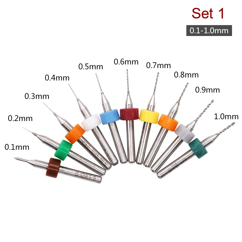 New【10Pcs/Set High Quality Hard Alloy PCB Print Circuit Board Carbide Micro Drill Bits Tool 0.1-1mm/0.3-1.2mm】