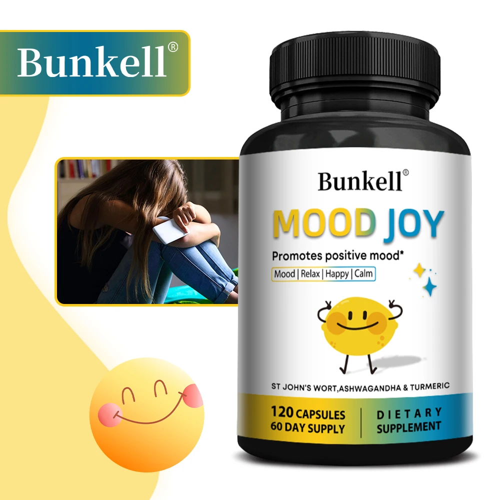 

Natural Ashwagandha Capsules, with Turmeric, Balances Stress and Mood, Boosts Brain Health, Mood Joy, Herbal Vegetarian