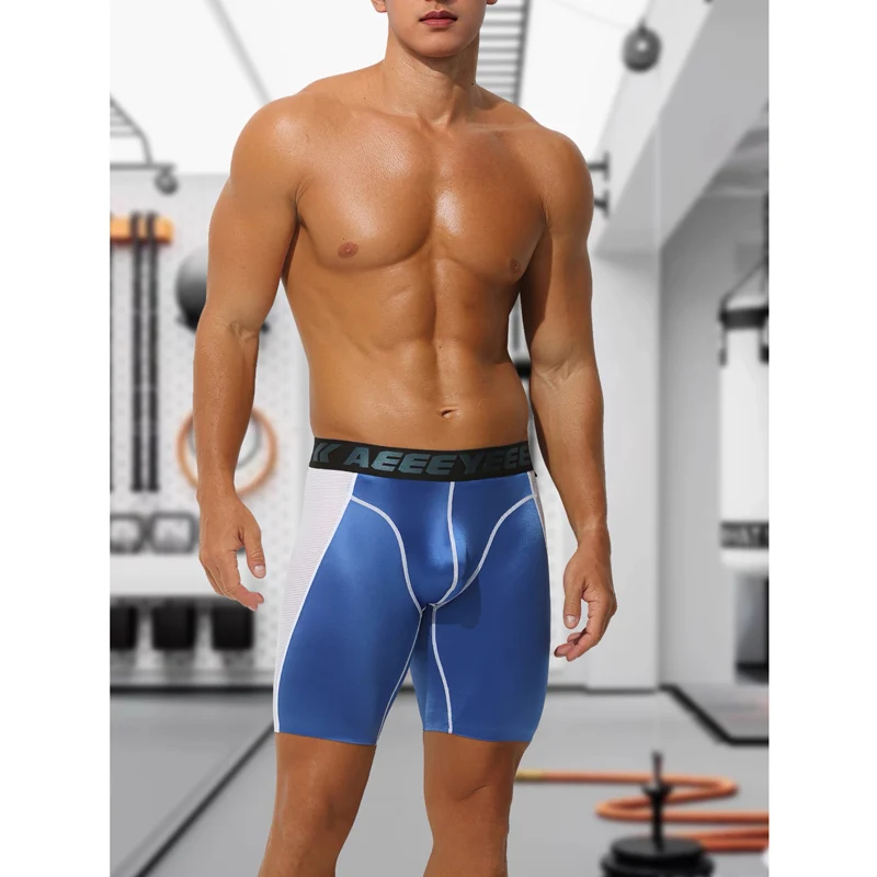 

Мужское нижнее белье, спортивные боксеры для фитнеса, тренировочное велосипедное нижнее белье, быстросохнущие дышащие трусы с защитой от натирания