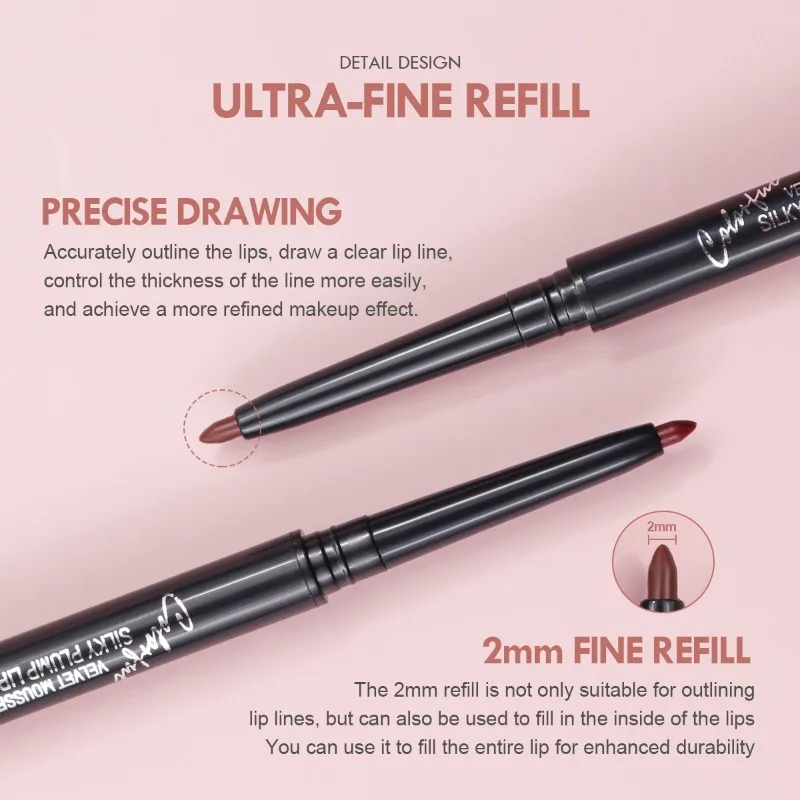 Lips Velvet Matte Lip Liner Pencil Waterproof Lasting Plump Lipstick Natural Outline Lips Contour Line Makeup Lipliner Pen