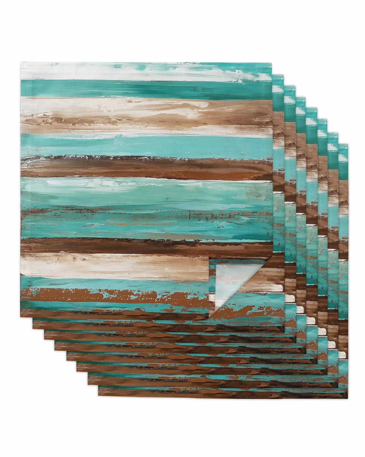 4pcs Brown Turquoise Gradient Square Napkins 50cm Table Napkin Party Wedding Decoration Table Cloth Kitchen Dinner