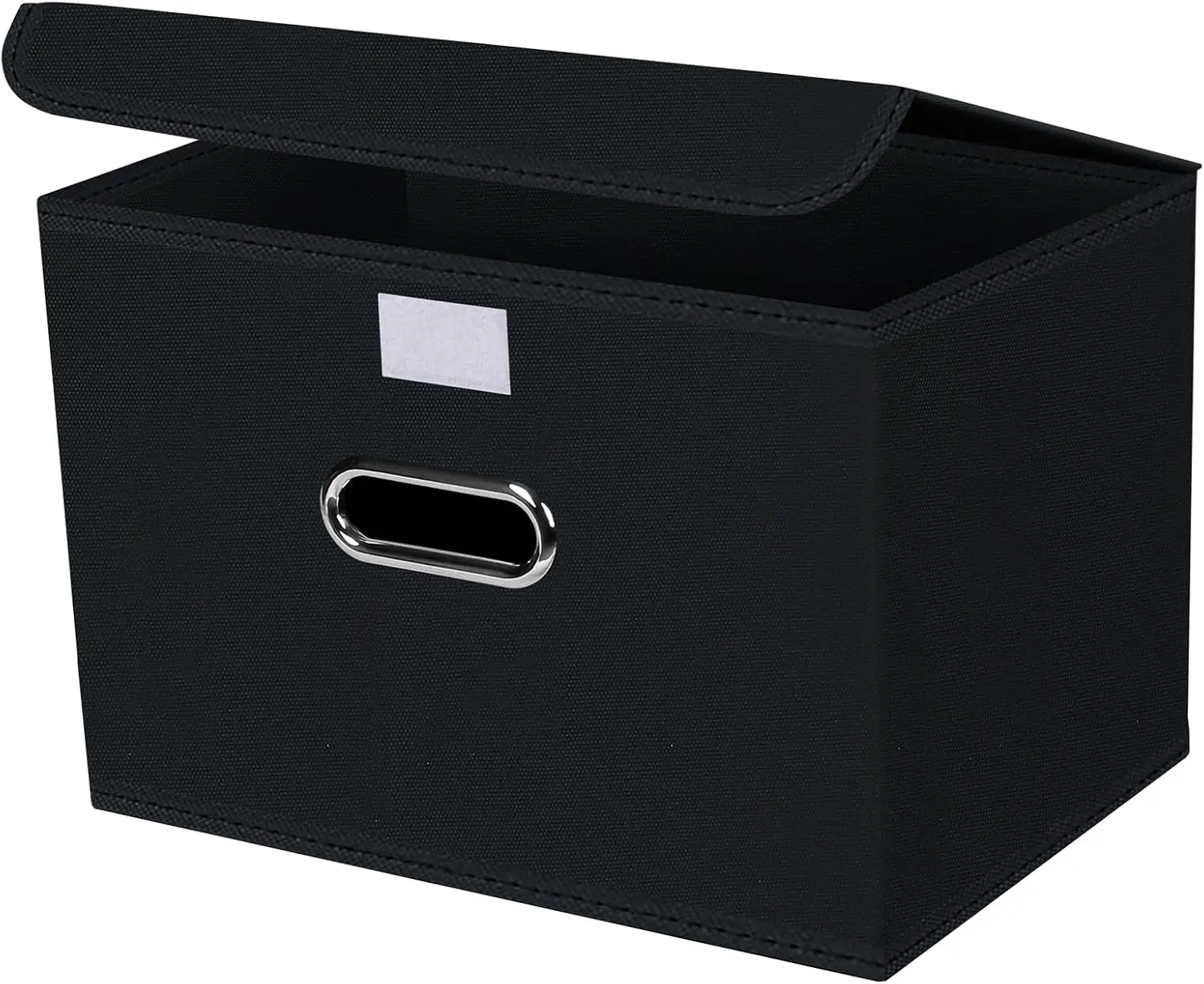 

Большие складные контейнеры для хранения с крышками, тканевые органайзеры для полок и шкафов, черный набор из 3 штук