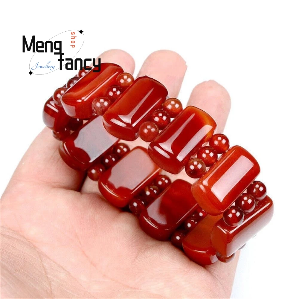 Natural Red Agate Bracelet Charms Fashion Fine Jewelry Personalized Women Men Luxury Exquisite Decorations Souvenir Holiday Gift