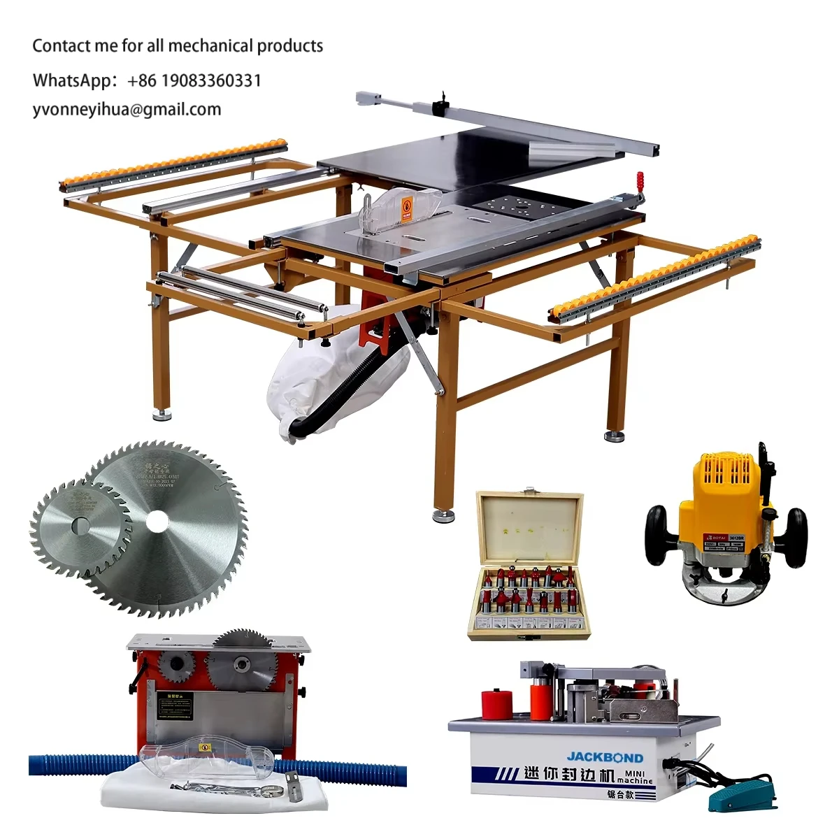 WJ80 Woodworking Cutting Precision Table Portable Panel Saw Machine Sliding Table Saw for Sale with Router