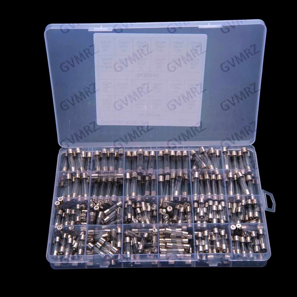 0.25A 0.5A 1A 2A 3A 4A 5A 8A 24Values 0.25A-20A 360PCS 5x20 6x30 Glass fuse kit 10A 12A 15A 20A 250V 6A 7A
