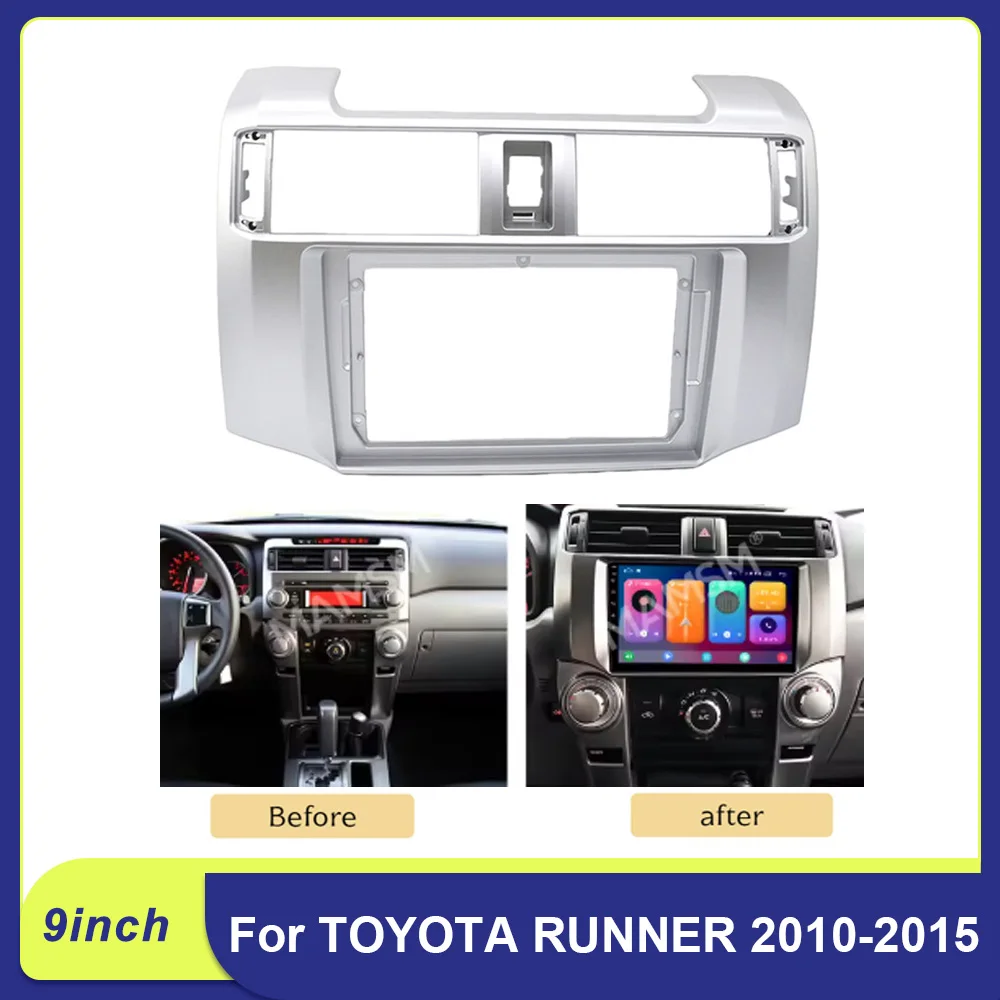

Для Toyota Runner 2010-2015 9-дюймовый 2-диночный автомобильный радиоприемник, стерео панель, комплект отделки рамы, мультимедийная лицевая панель