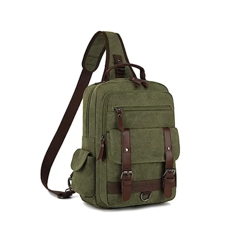 

Vintage Messenger Bag, Canvas Backpack for Travel, Men's Shoulder Bag, Dual-use Bag for Hand Carry and Crossbody Carry