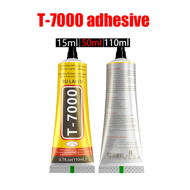 T7000 Black Contact Cellphone Tablet Repair Adhesive Zhanlida Strong t-7000 Glue 15ML 50ML 110ML with Fine Needle Outlet