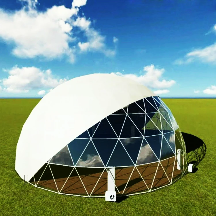 

Galvanized Steel Geodesic Dome Tent Insulated Waterproof PVC Round House For Resort Campsite Glamping Hotel Custom Size