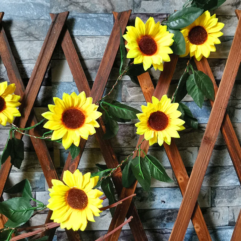 Luces solares de girasol para decoración de jardín, cadena Led impermeable, simulación de luz de hadas para Patio, fiesta de boda