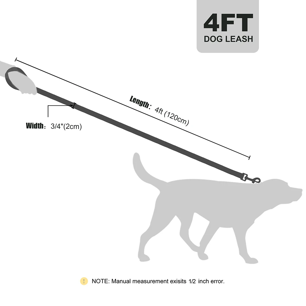 120Cm Hondenriem Zacht Pu Leer Gewatteerd Handvat Honden Loden Riem Voor Hondenuitlaattraining Duitse Herder Golden Retriever