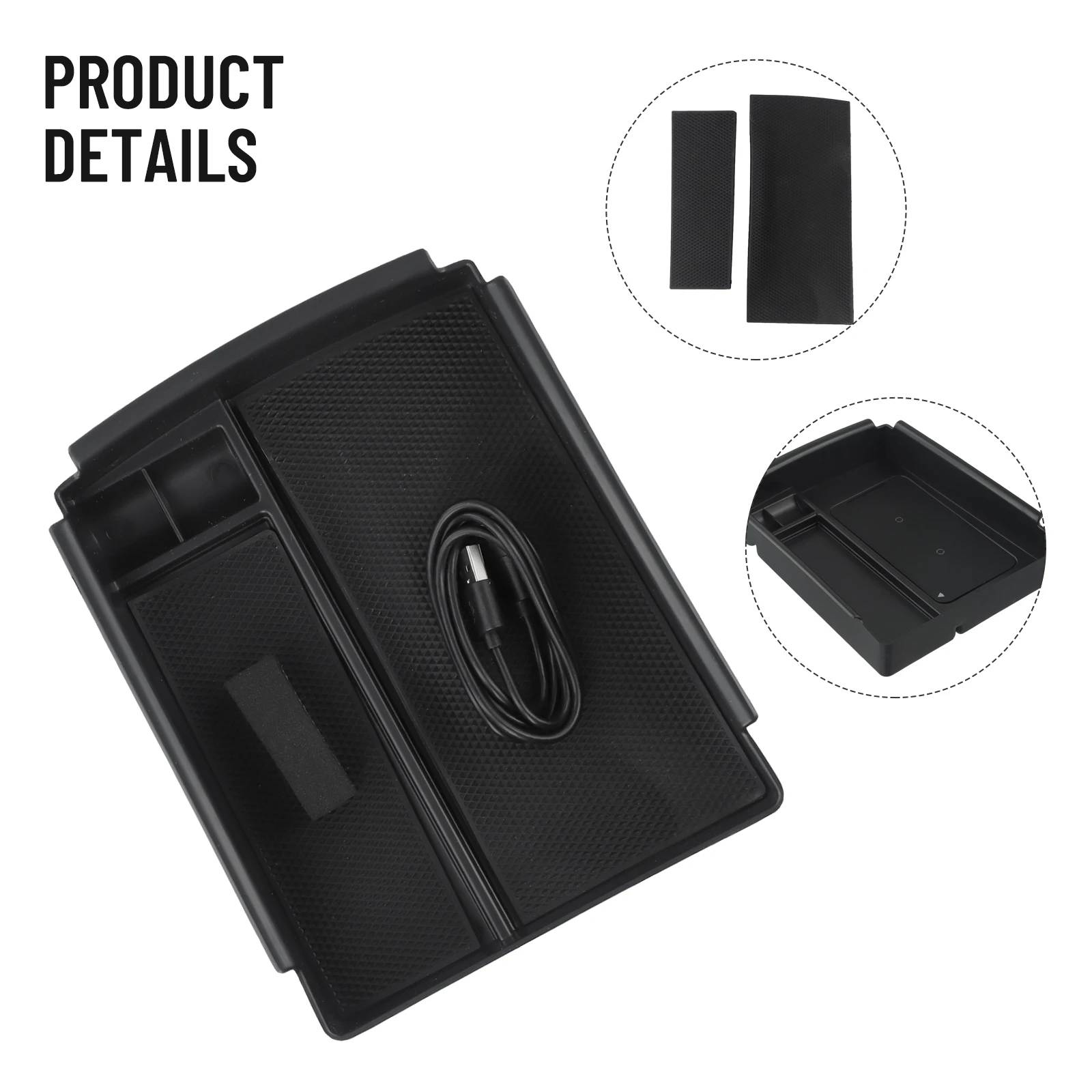 

Car Console Armrest Storage Box Phone Wireless Charger For Tesla For Model X 2016 -2020 For Tesla For Model S 2016 -2020 Black