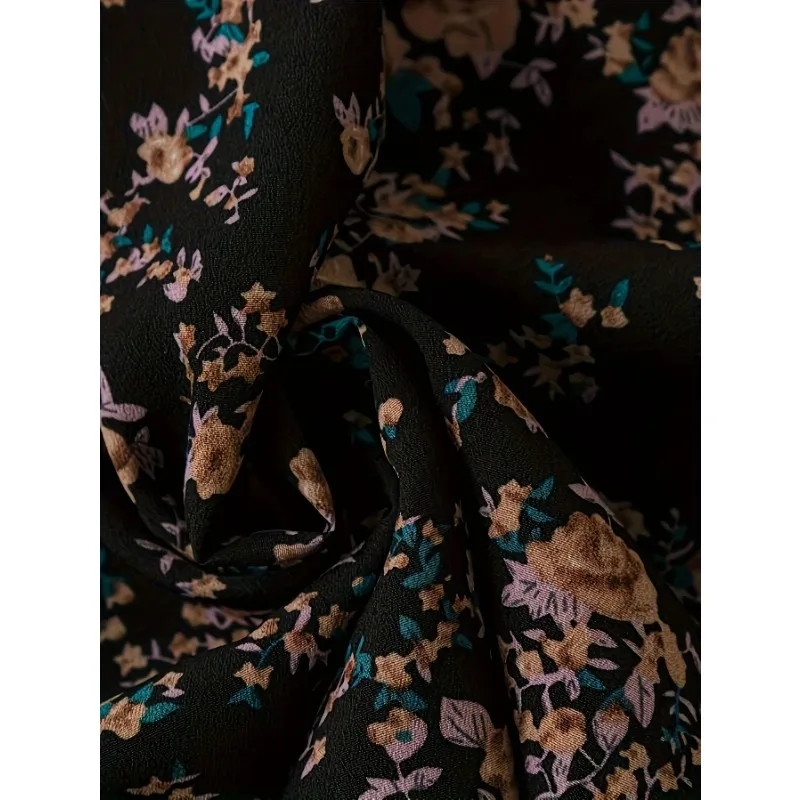 Plus Size 1XL-5XL New Summer Women's ALL-season Fashionable Floral Print Skirt Women's Casual Elastic Waist Skirt 3