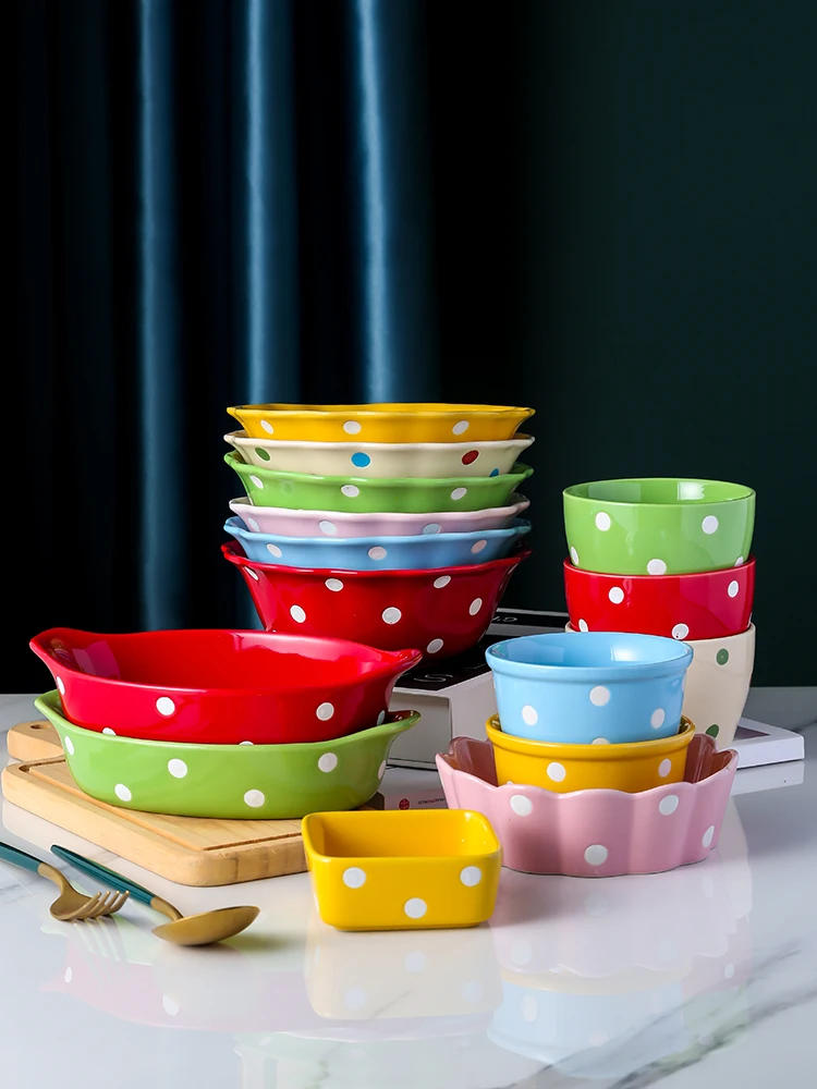 Японская посуда Sle Cerc в горошек, фруктовый салат, лапша, суповая миска, миска для яиц, миска для завтрака из дефера, микроволновая печь, Se